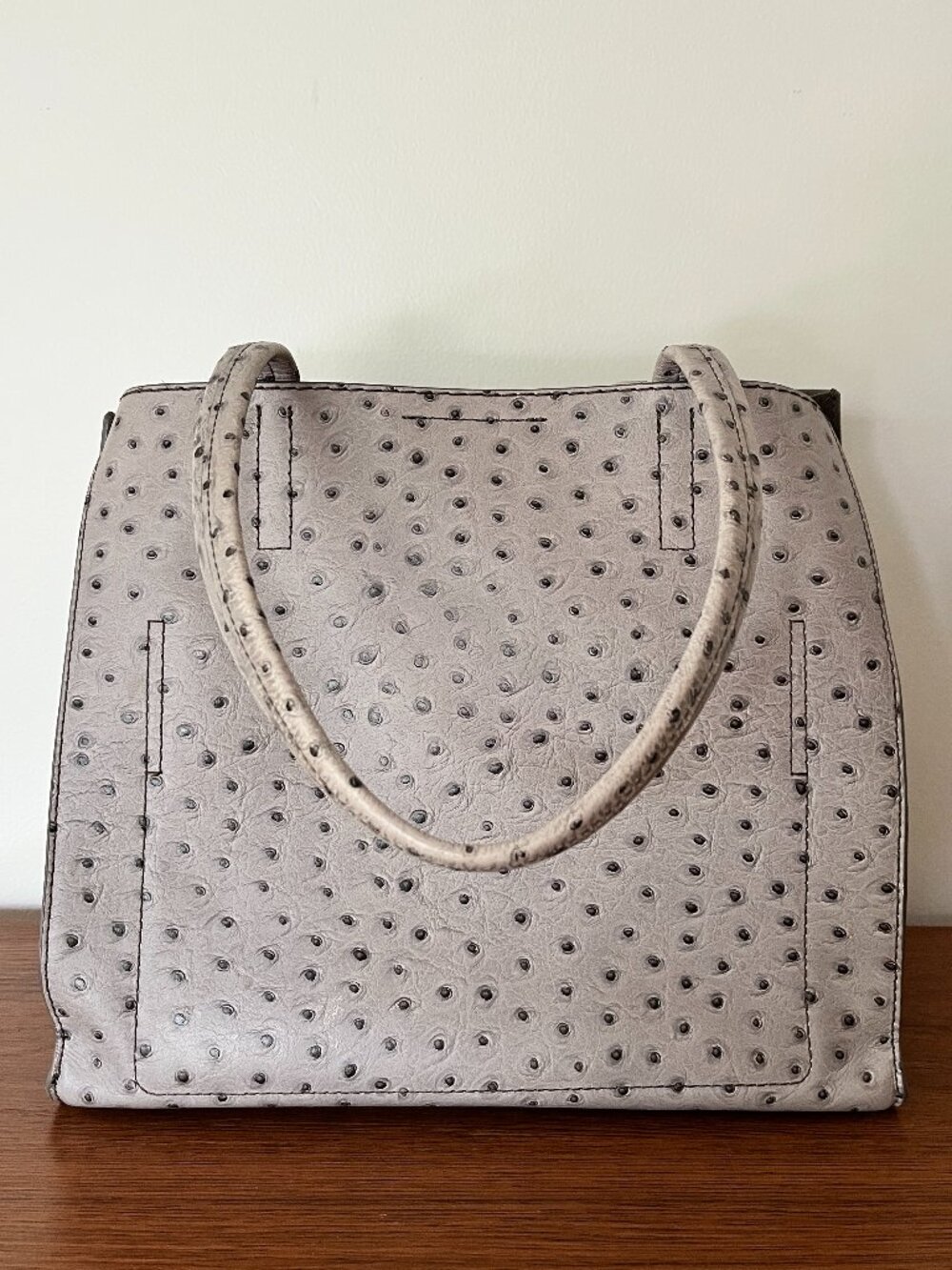 Banana Republic Grey Ostrich Embossed Handbag